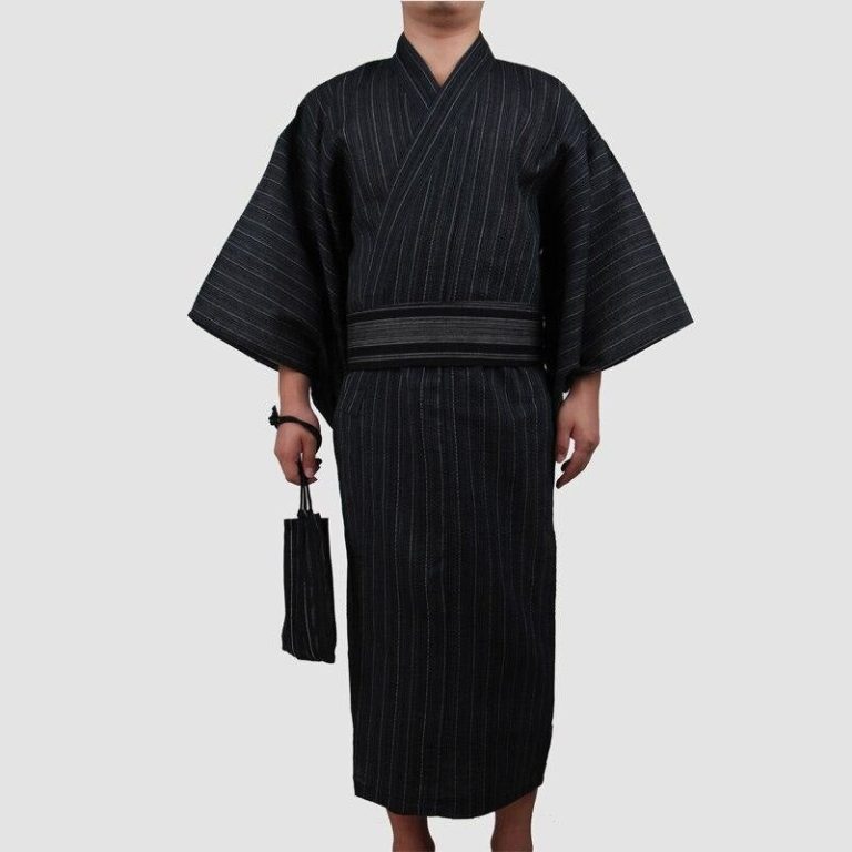 COSDREAMER Japanse Yukata kimono badjas voor heren, Japanse kimono-badjas, Zwart, M COSDREAMER Japanse Yukata kimono badjas voor heren, Japanse kimono-badjas, Zwart, M